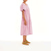 Women Clothing Dress Solid Color Multicolor Plaid Backless Lace Up Lantern Sleeve Elegant Dress-Pink-Fancey Boutique