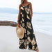 Color-Leaves-Summer Printed Sleeveless Loose Casual Sling Wide Leg for Women Jumpsuit-Fancey Boutique