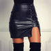 Color-Black-Graceful Fashionable High Waist Straps Sheath Split Women Skirt Women-Fancey Boutique