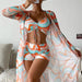 Color-Pattern 8-Swimsuit Women Split Three Piece Suit High Waist Long Sleeves Blouse Internet Celebrity Drawstring Suit-Fancey Boutique