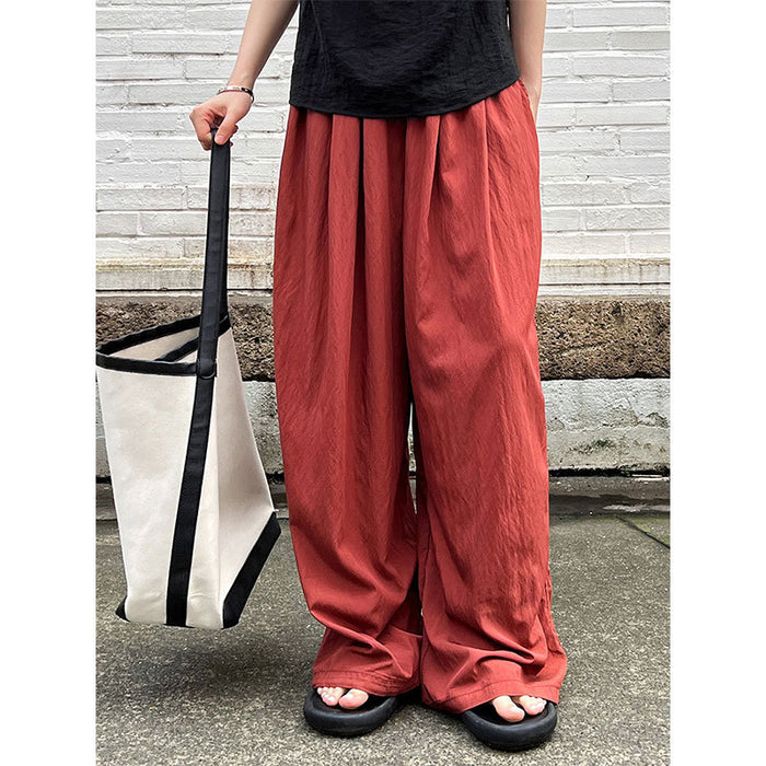 Thin Elastic Waist Drooping Wide Leg Pants Women Summer Relaxed Sense Mop Pants Yamamoto Pants-Fancey Boutique