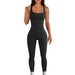 Color-Black-Women Clothing Sleeveless Vest Jumpsuit Thread Square Collar Hip Raise Slim Fit Sexy Jumpsuit-Fancey Boutique