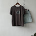 Graffiti Printing T Shirt Women Summer Thin Short Sleeve Design Hem Slit Loose Top-Dark Grey-Fancey Boutique