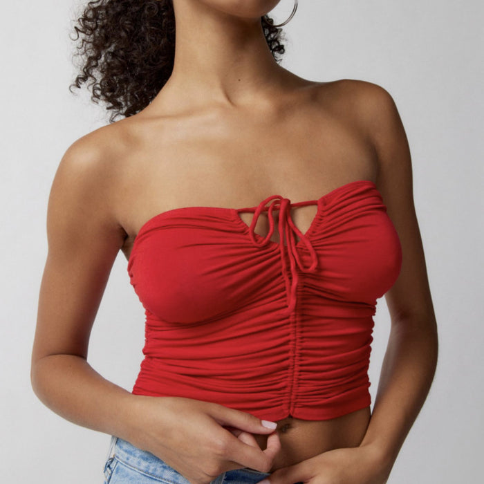 Street Personalized Sling Short Top Millennium Slim Fit Sexy Multi Wear Vest Women-Red-Fancey Boutique