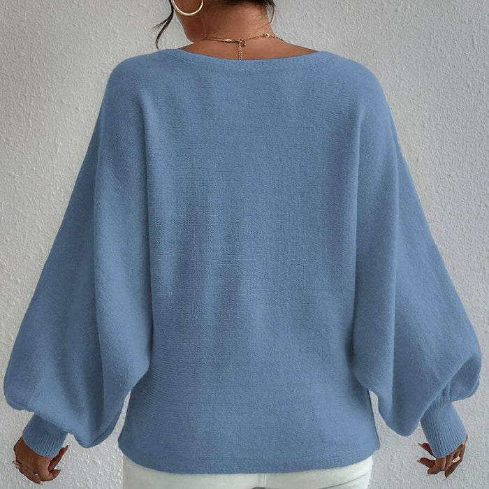 Loose Pullover Knitting Sweater Women Lantern Sleeve Design Sweater Women-Fancey Boutique