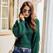 Color-Green-Women Autumn Winter Elegant Graceful Niche Design Turtleneck Soft Glutinous Knitted Sweater-Fancey Boutique