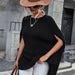 Color-Black-Women Crew Neck Split Sleeves Irregular Asymmetric Cloak Casual Slimming Sweater Women-Fancey Boutique