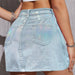 Women Summer Denim Dazzling Split Skirt Street Trend Slimming-Fancey Boutique