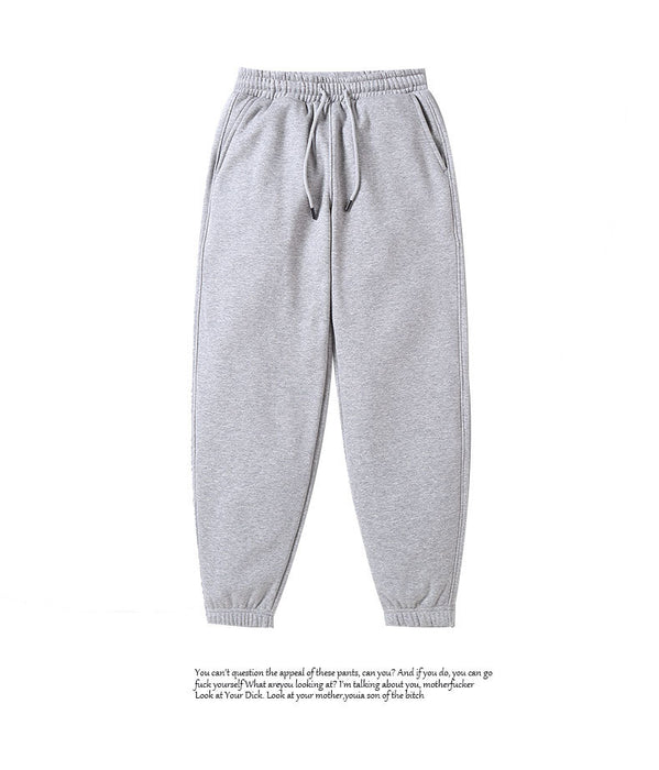 Color-Heather Gray Fleece-Lined Pants-Winter Velvet Sweatpants Women Fleece Lined Track Pants Casual Loose Ankle Tied Jogger Pants-Fancey Boutique