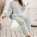 Color-Light Gray-Plush Hooded Sweater Set Loose Casual Homewear Double-Sided Plush Two-Piece Set for Women Plus Size-Fancey Boutique