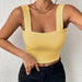 Camisole Wide Shoulder Strap Sleeveless Outerwear Top Sexy Slim Fit Sexy Back-Yellow-Fancey Boutique