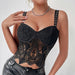 Sexy Corset Sexy Lace Women Rivet Boning Corset Low Cut Vest-Fancey Boutique