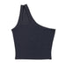 Color-Black-Summer Arrival Women Clothing Hollow out One Shoulder Sleeveless Top Rib Short Vest-Fancey Boutique