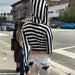 Street Hooded V Collar Contrast Color Striped Shorts Sweater Sexy Sexy Cropped Slimming Long Sleeves-Fancey Boutique