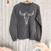 Color-Black-Ladies Cotton Cow Head Glue Printing Pullover Sweater-Fancey Boutique
