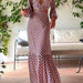 Color-Multi-Autumn V neck Long Sleeve Tied Backless Irregular Asymmetric Design Printed Dress for Women-Fancey Boutique