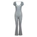Color-Gray-Women Clothing Autumn High Waist Tight Low Collar Printed Casual Sports Jumpsuit Women-Fancey Boutique
