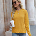 Color-Yellow Pullover-Autumn Winter Solid Color All Matching Hooded Knitwear Loose Sweater Loose Collar Pullover Women-Fancey Boutique