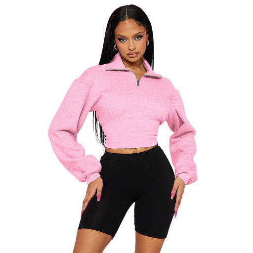 Color-Pink-Autumn Winter Women Clothing Solid Color Casual Long Sleeves Sweater-Fancey Boutique