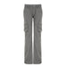 Color-Gray-Autumn Winter Fashionable Street Low Waist Bootcut Trousers Lines Split Pocket Patchwork Cargo Pants Trousers-Fancey Boutique