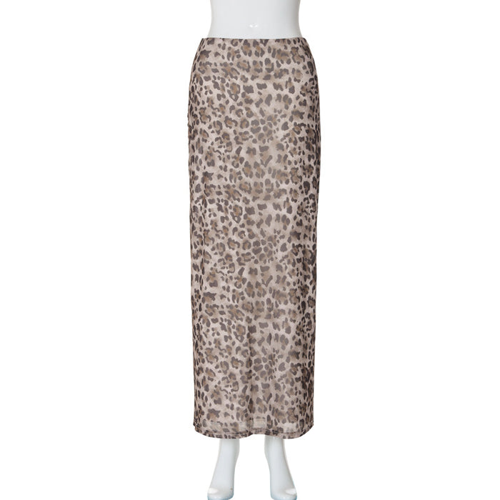 Women Clothing Summer Personalized Leopard Print Sexy High Waist Skirt-Leopard-Fancey Boutique