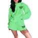 Color-Light Green-Autumn Winter Solid Color Letter Graphic Print Sweatshirt Women Loose Shorts Set-Fancey Boutique