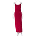 Women Wear Spring Summer Sexy Backless Spaghetti Straps Solid Color Dress-Red-Fancey Boutique