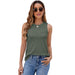 Popular round Neck Soft Waffle Knitted Vest Women Loose Top-Tank Top-Green-Fancey Boutique