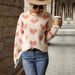 Color-Pink-Autumn Winter Fashionable Knitted Casual Love Long Sleeved Pink Sweater-Fancey Boutique