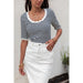 Summer Office Striped Short Sleeved T-shirt Women Wave round Neck Slim Pullover-Fancey Boutique