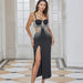 Dress One Piece Chest Cup Tassel Dress Nightclub Party Sexy High Slit Beauty Back Strap Dress-Black-Fancey Boutique