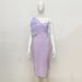 Mesh Patchwork Bandage Dress Dress Sexy One Shoulder Sleeveless Tight Dress Women Clothing-Lavender-Fancey Boutique