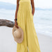 Color-Yellow-Summer New Women National Fashion Solid Color Buttons Sling Wide Leg Trousers Jumpsuit-Fancey Boutique