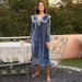 Color-Blue-Nightdress Women Autumn Winter French Royal Doll Collar Long Sleeve Fleece Lined Thickened Loungewear-Fancey Boutique