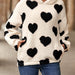 Color-Black Heart-Autumn Winter Women Clothing Plush Hooded Love Printed Pullover Sweatshirt Women-Fancey Boutique