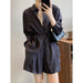 Draping Breathable Sun Protection Shirt Suit Women Summer Loose Thin Shirt Wide Leg Shorts Women-Dark Grey-Fancey Boutique