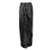 Color-Black-Leather Skirt Autumn Winter High Waist Slit Hip Skirt Fashionable All Match Straight Skirt Skirt Women Clothing-Fancey Boutique