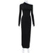 Color-Black-Irregular Asymmetric Design Sexy Long Sleeve Pile Collar Top Skirt Set Autumn Winter Women Clothing Twet-Fancey Boutique