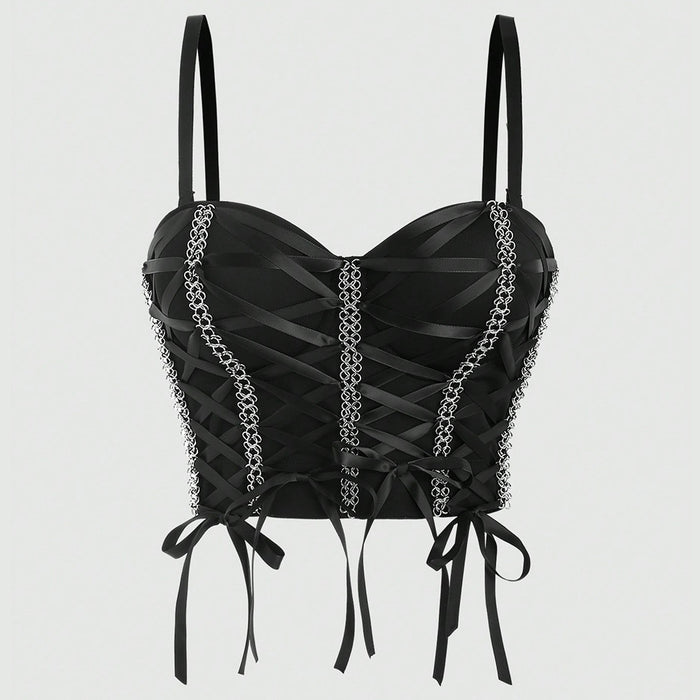 Sexy Rope Chain Boning Corset Bra French Outer Wear Temptation Inner Vest-Fancey Boutique