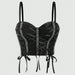 Sexy Rope Chain Boning Corset Bra French Outer Wear Temptation Inner Vest-Black-Fancey Boutique