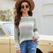 Color-Green-Women Clothing Autumn Winter Long Sleeve Loose Knitted Top Gradient Pullover Sweater for Women-Fancey Boutique