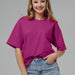 Spring Summer Solid Color T Shirt Women Cotton Short Sleeved Shirt Loose All Match-Raspberry Color-Fancey Boutique