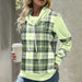 Color-Green-Autumn Women Clothing Plaid Printed Long Sleeve Turtleneck Loose Casual Top-Fancey Boutique