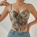 Street Retro Floral Niche Sling French Court Waist Vest-Fancey Boutique