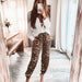 Color-Yellow Leopard Print-Summer New Trousers Fashion Casual Pants Leopard Print Forged Trousers Micro Elastic-Fancey Boutique