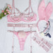 Color-Pink-Sexy Underwear Bunny Cross Hollow Out Cutout Garter Dew Temptation Game Clothes-Fancey Boutique