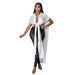 Color-White-Summer Women Solid Color Sexy Shawl Breasted Long Shirt-Fancey Boutique