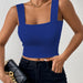 Camisole Wide Shoulder Strap Sleeveless Outerwear Top Sexy Slim Fit Sexy Back-royal blue-Fancey Boutique