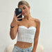 Color-White-Women Clothing Summer Sexy Boning Corset Boning Corset Cropped Cropped Mesh Vest Tube Top-Fancey Boutique