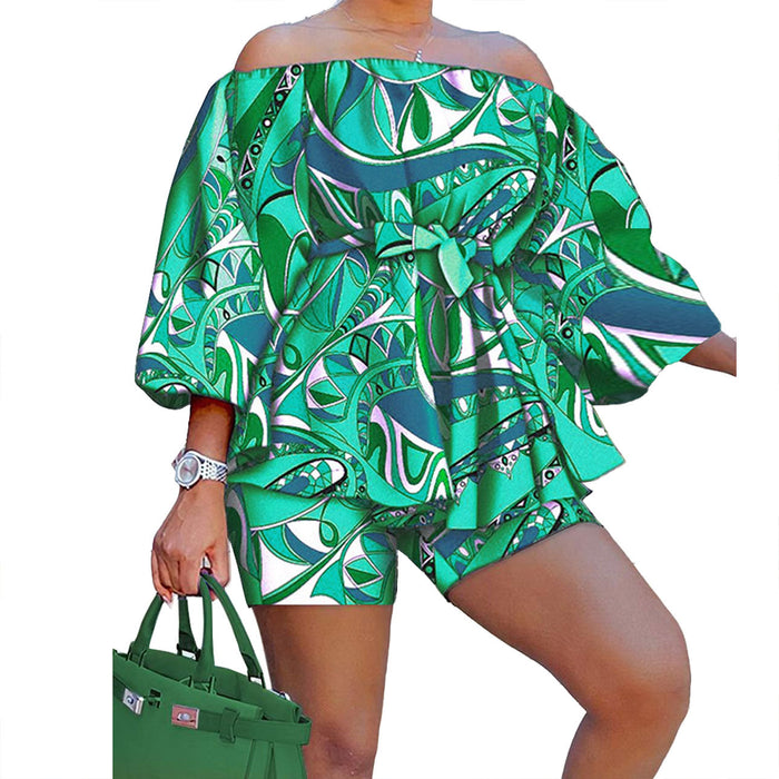Color-Green-Sexy Printing Suit Club Wear-Fancey Boutique